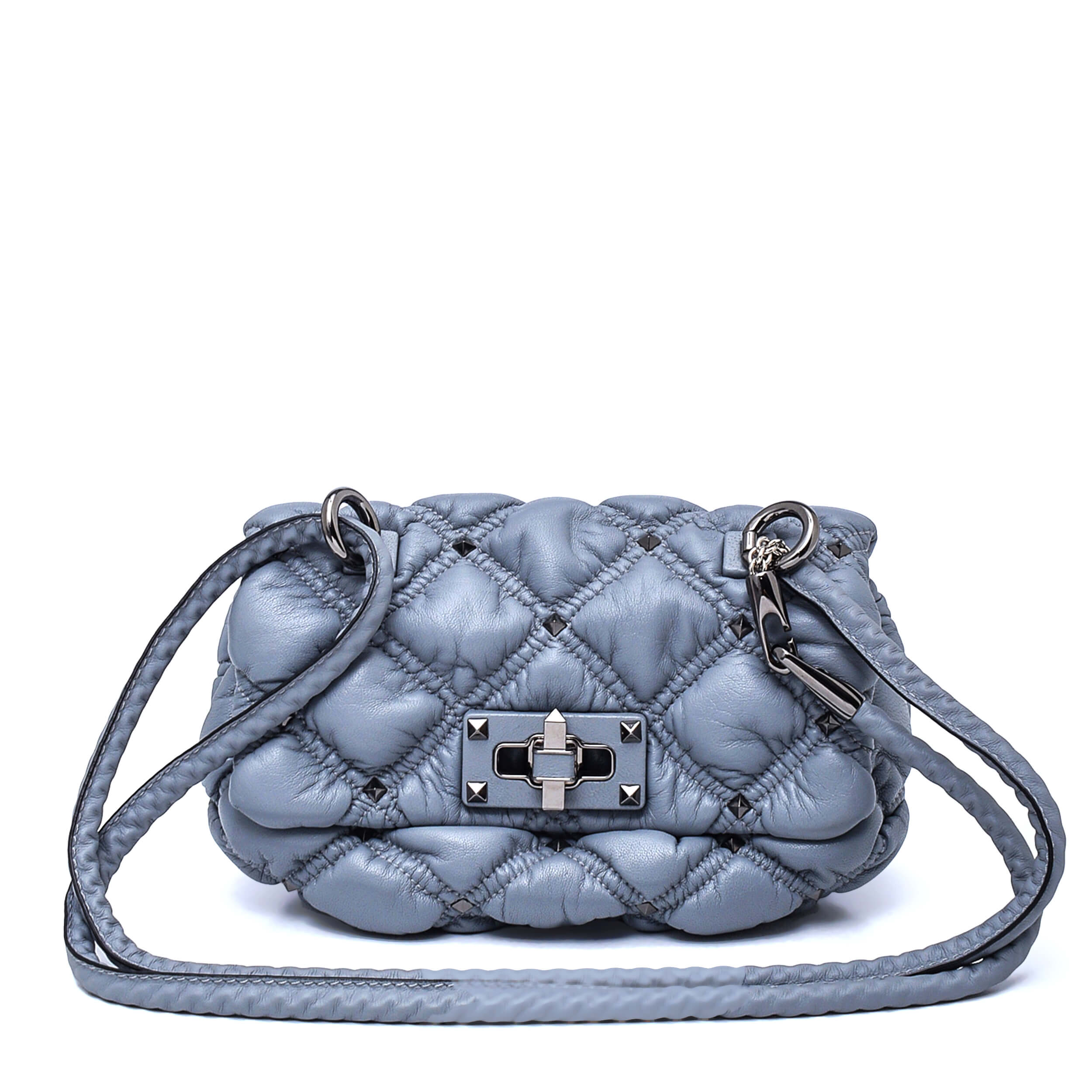 Valentino - Grey Spikeme Leather Studded Small Shoulder Bag